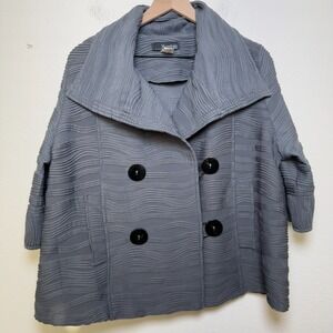 Moonlight Y & S Fashion Design Women Peacoat Waist Jacket Large Gray Jacquard